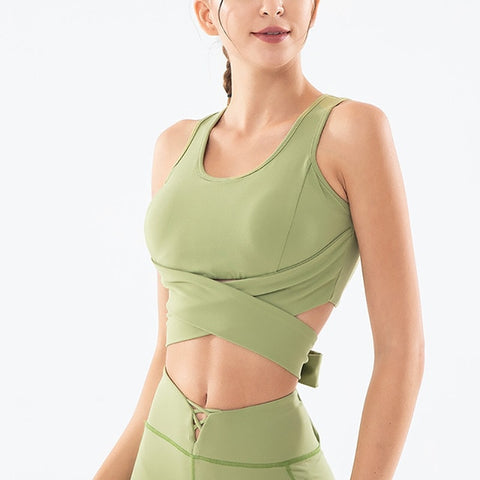 Image of Breathable Twist Cotton Sports Bra