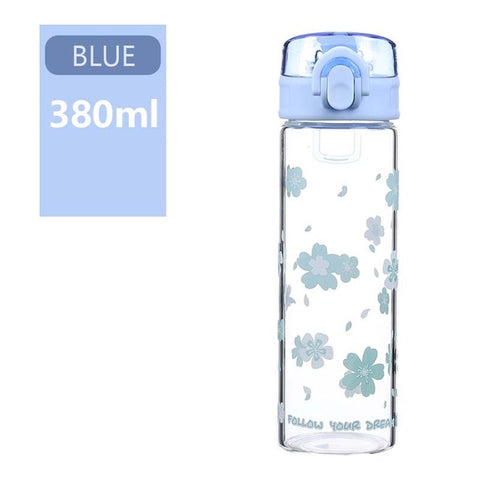 Image of Kawaii Sakura Glass Water Bottle